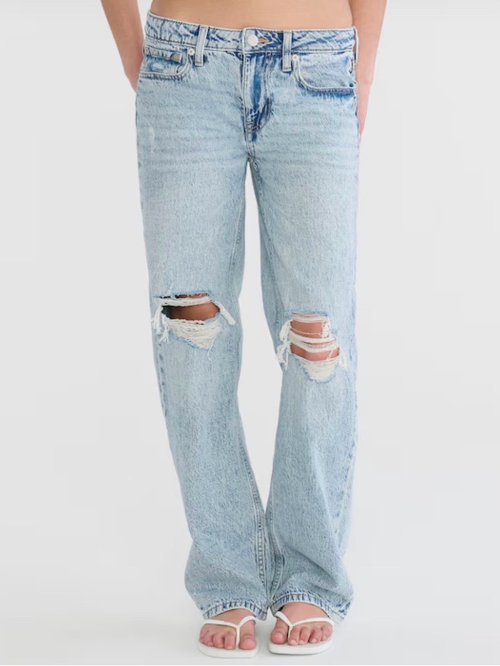 Aeropostale Light Blue Distressed Baggy Jeans